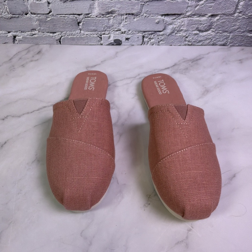 TOMS Alpargata Slip-On Mules Womens 7.5 Blush Pink Canvas - Picture 2 of 6